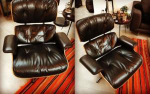 Eames Lounge Chair réfection complète de l'assise en cuir